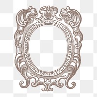 Baroque style frame png, transparent background