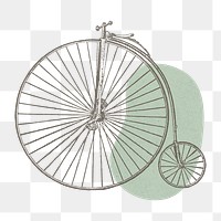 Vintage bicycle png, transparent background