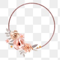 Flower frame png element, transparent background