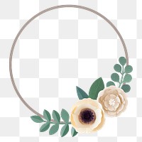 Flower frame png element, transparent background