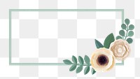 Flower frame png element, transparent background