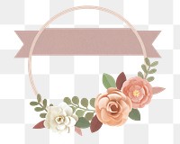 Flower frame png element, transparent background