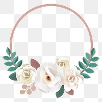 Flower frame png element, transparent background