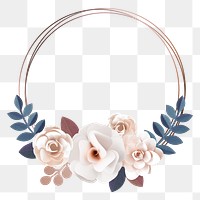 Flower frame png element, transparent background