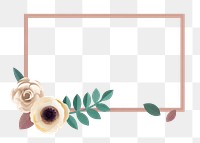 Flower frame png element, transparent background