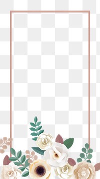 Flower frame png element, transparent background