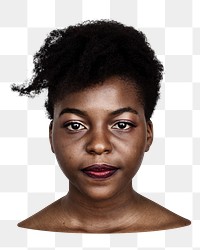 African woman png element, transparent background