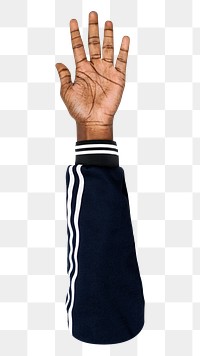 Png black hand gesture on transparent background