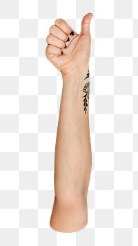 Thumb up png hand gesture on transparent background