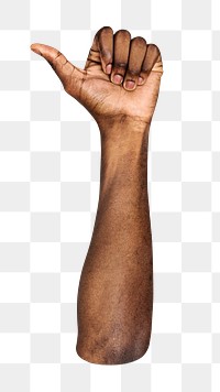 Thumbs up png black hand gesture on transparent background