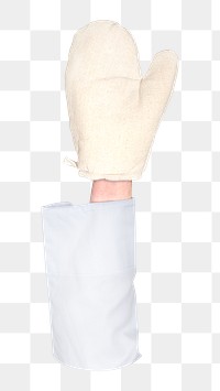 Cotton glove png in hand on transparent background