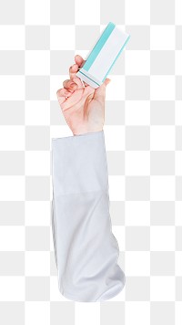 Png hand holding box, transparent background