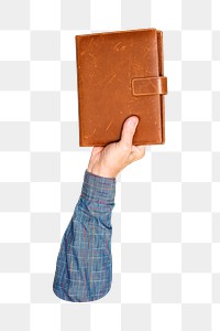 Diary png in hand, transparent background