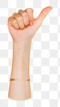 Thumbs up png hand gesture, like sign language on transparent background
