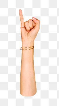 Png little finger hand gesture, sign language on transparent background