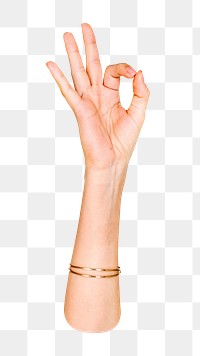 OK png hand gesture, sign language on transparent background