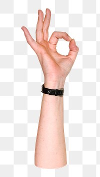 OK png hand gesture, sign language on transparent background