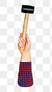 Mallet png in hand, transparent background