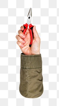 Pliers png in hand, transparent background