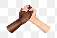 Diverse handshake png element, transparent background