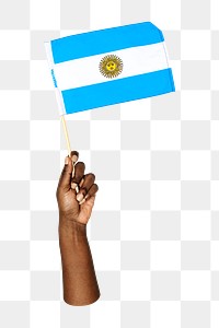 Argentina's flag png in hand on transparent background