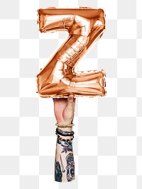 Z png English alphabet, balloon uppercase letter on transparent background