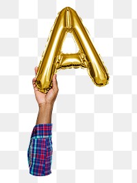 A png English alphabet, balloon uppercase letter on transparent background