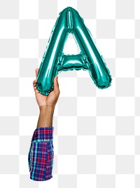 A png English alphabet, balloon uppercase letter on transparent background