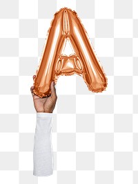 A png English alphabet, balloon uppercase letter on transparent background