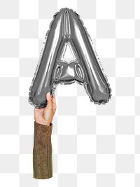 A png English alphabet, balloon uppercase letter on transparent background