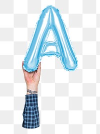 A png English alphabet, balloon uppercase letter on transparent background
