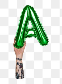 A png English alphabet, balloon uppercase letter on transparent background