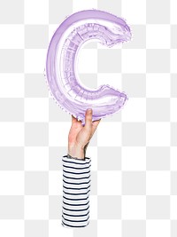 C png English alphabet, balloon uppercase letter on transparent background