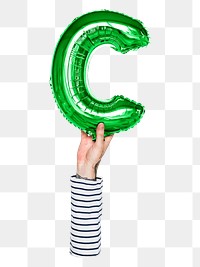 C png English alphabet, balloon uppercase letter on transparent background