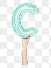 C png English alphabet, balloon uppercase letter on transparent background