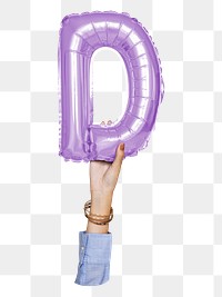 D png English alphabet, balloon uppercase letter on transparent background