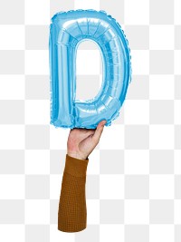 D png English alphabet, balloon uppercase letter on transparent background