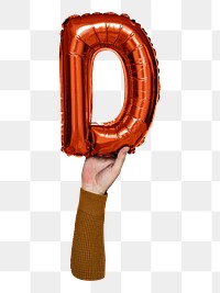 D png English alphabet, balloon uppercase letter on transparent background