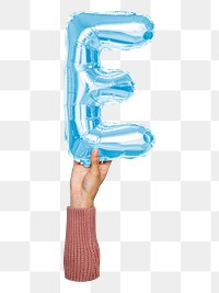 E png English alphabet, balloon uppercase letter on transparent background