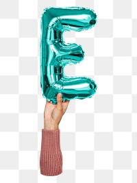 E png English alphabet, balloon uppercase letter on transparent background