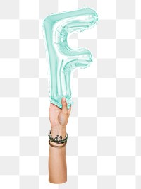 F png English alphabet, balloon uppercase letter on transparent background