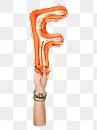 F png English alphabet, balloon uppercase letter on transparent background