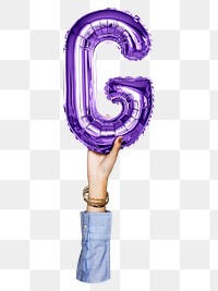 G png English alphabet, balloon uppercase letter on transparent background