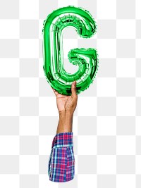 G png English alphabet, balloon uppercase letter on transparent background