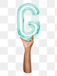 G png English alphabet, balloon uppercase letter on transparent background