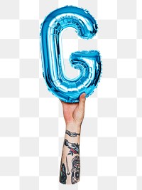 G png English alphabet, balloon uppercase letter on transparent background