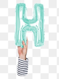 H png English alphabet, balloon uppercase letter on transparent background