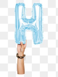 H png English alphabet, balloon uppercase letter on transparent background