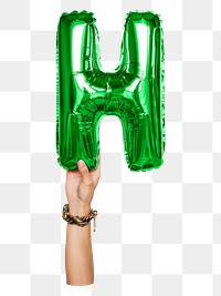 H png English alphabet, balloon uppercase letter on transparent background