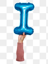 I png English alphabet, balloon uppercase letter on transparent background